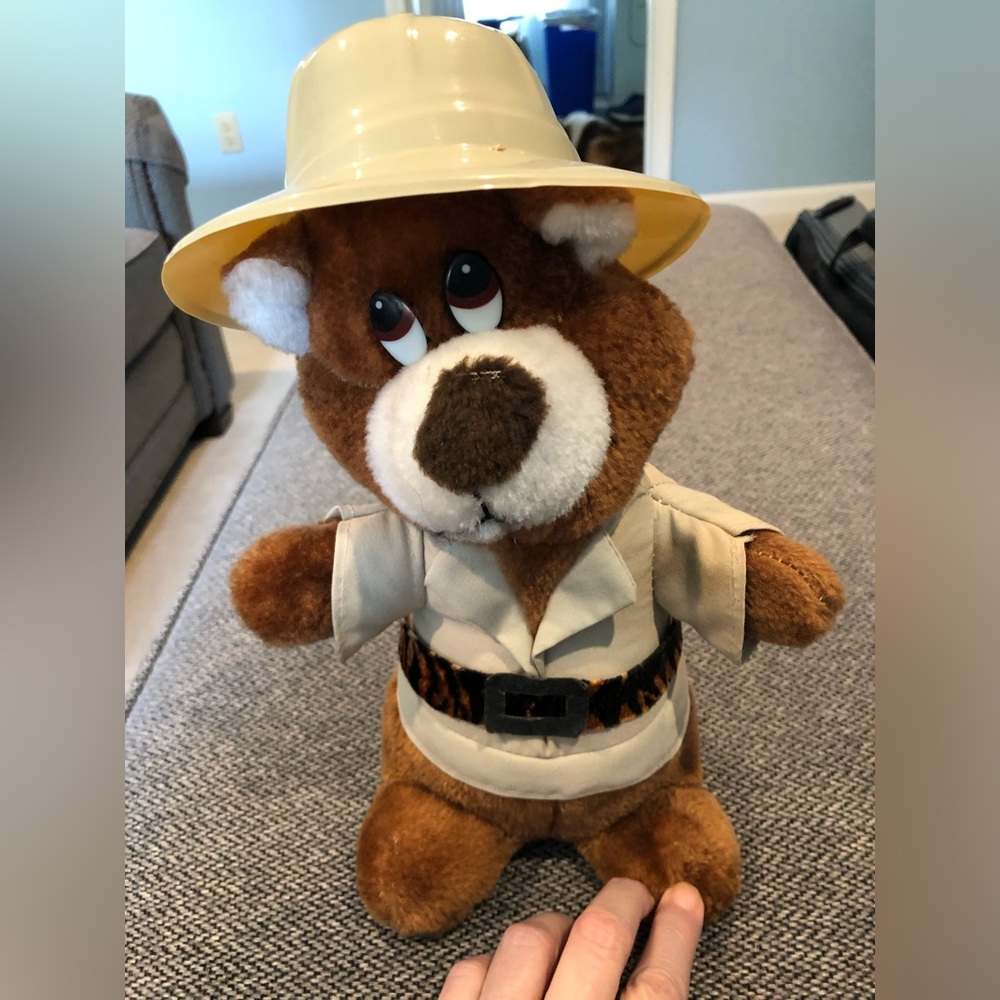 Vintage 1980’s Bear Plush 11” Tall (Taller With His Hat On)